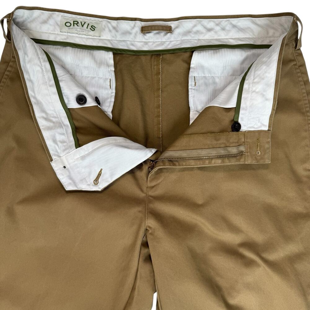 Orvis Hunting Pants Mens 36x32 Camel Tan 100% Cotton Canvas Field Hiking Outdoor - Picture 12 of 12